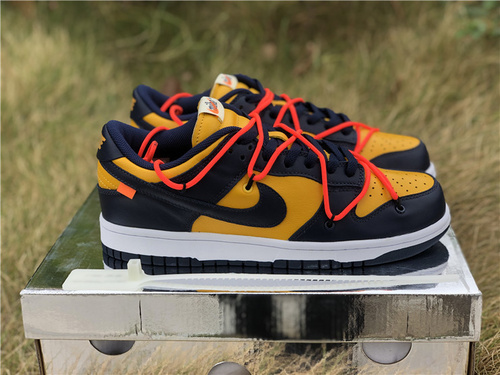Poison version_ OFF-White X Nike Dunk Low _University Gold_ black and yellow color scheme_ number_ CT0856-700_ full code shipment 36--46-02ec0426